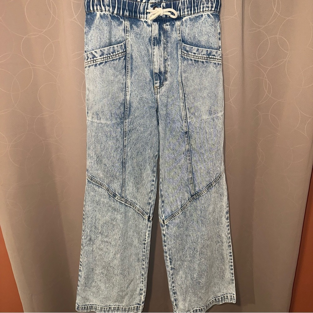 Sea New York Womens Dax Acid Wash Paperbag Denim Jeans NWOT Size 0 MSRP $325